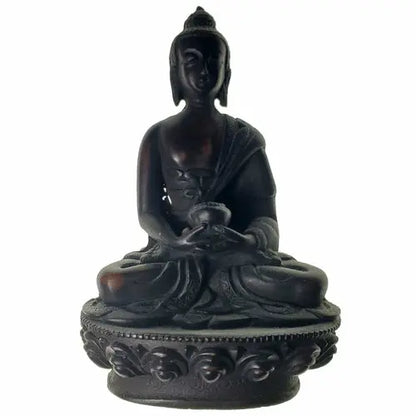 Little Buddha Resin Statue Silver Hestia