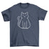 Minimalist cat t-shirt Turquoise Theseus