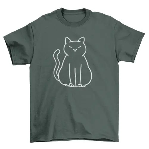 Minimalist cat t-shirt Turquoise Theseus