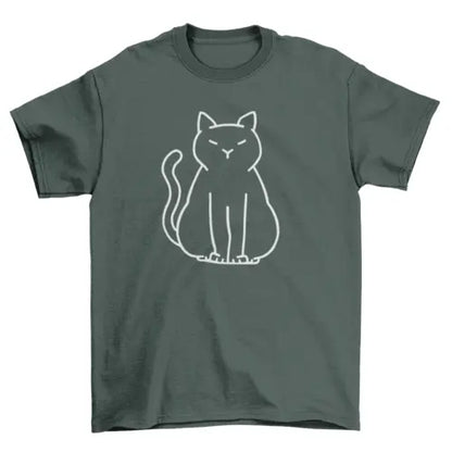 Minimalist cat t-shirt Turquoise Theseus