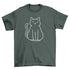 Minimalist cat t-shirt Turquoise Theseus