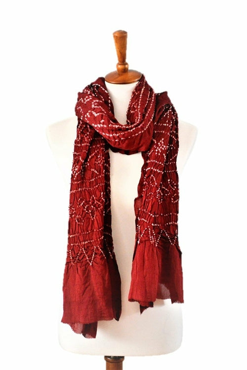 OMSutra Tie-dye designer fashion Silk Scarves Alabaster