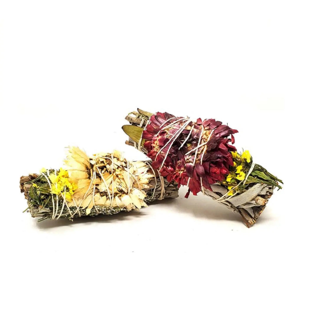 White Sage, Red Dollar Eucalyptus, Cloud Flower and Purple Sinuata 4&quot; Alabaster