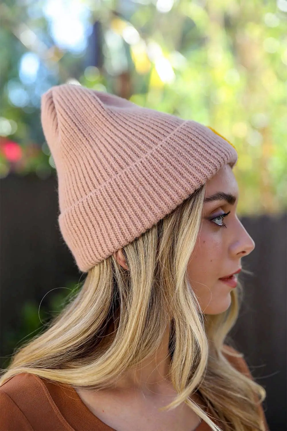 Smiley Face Ribbed Beanie 🙂 Periwinkle Aether