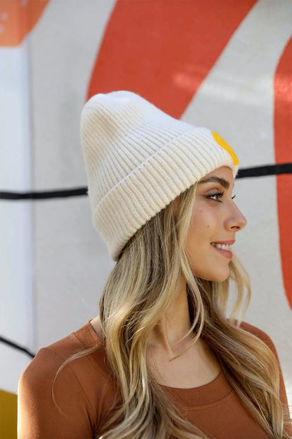 Smiley Face Ribbed Beanie 🙂 Periwinkle Aether