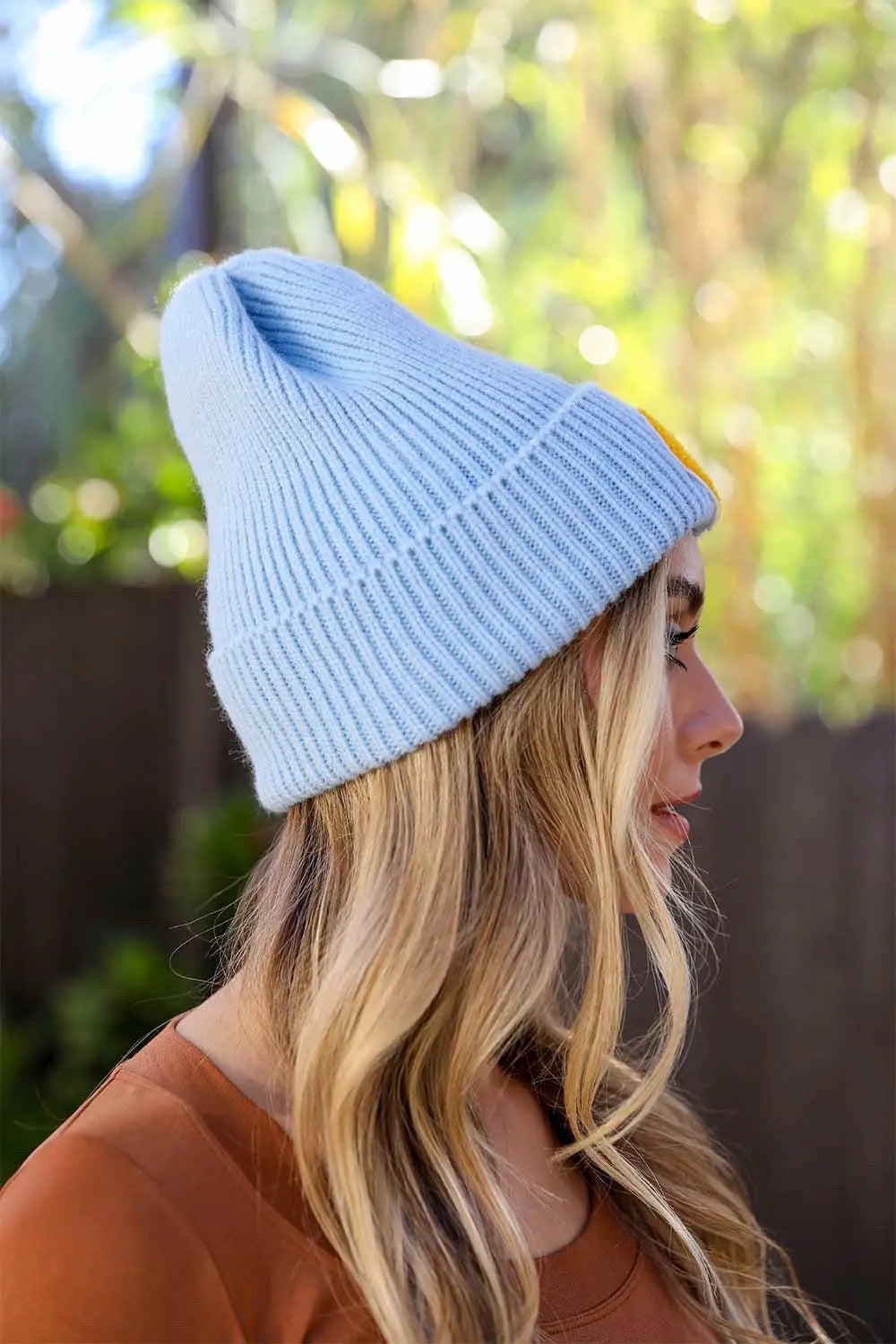 Smiley Face Ribbed Beanie 🙂 Periwinkle Aether