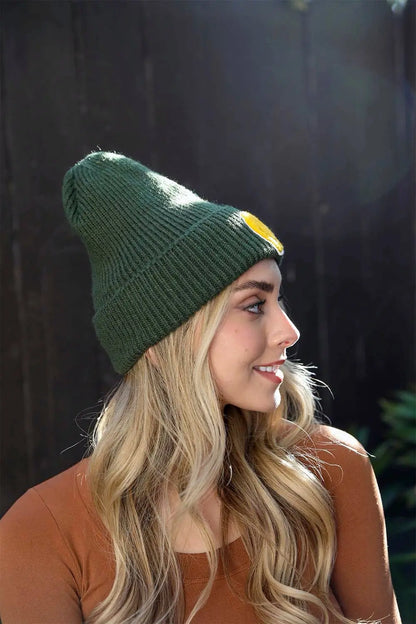 Smiley Face Ribbed Beanie 🙂 Periwinkle Aether
