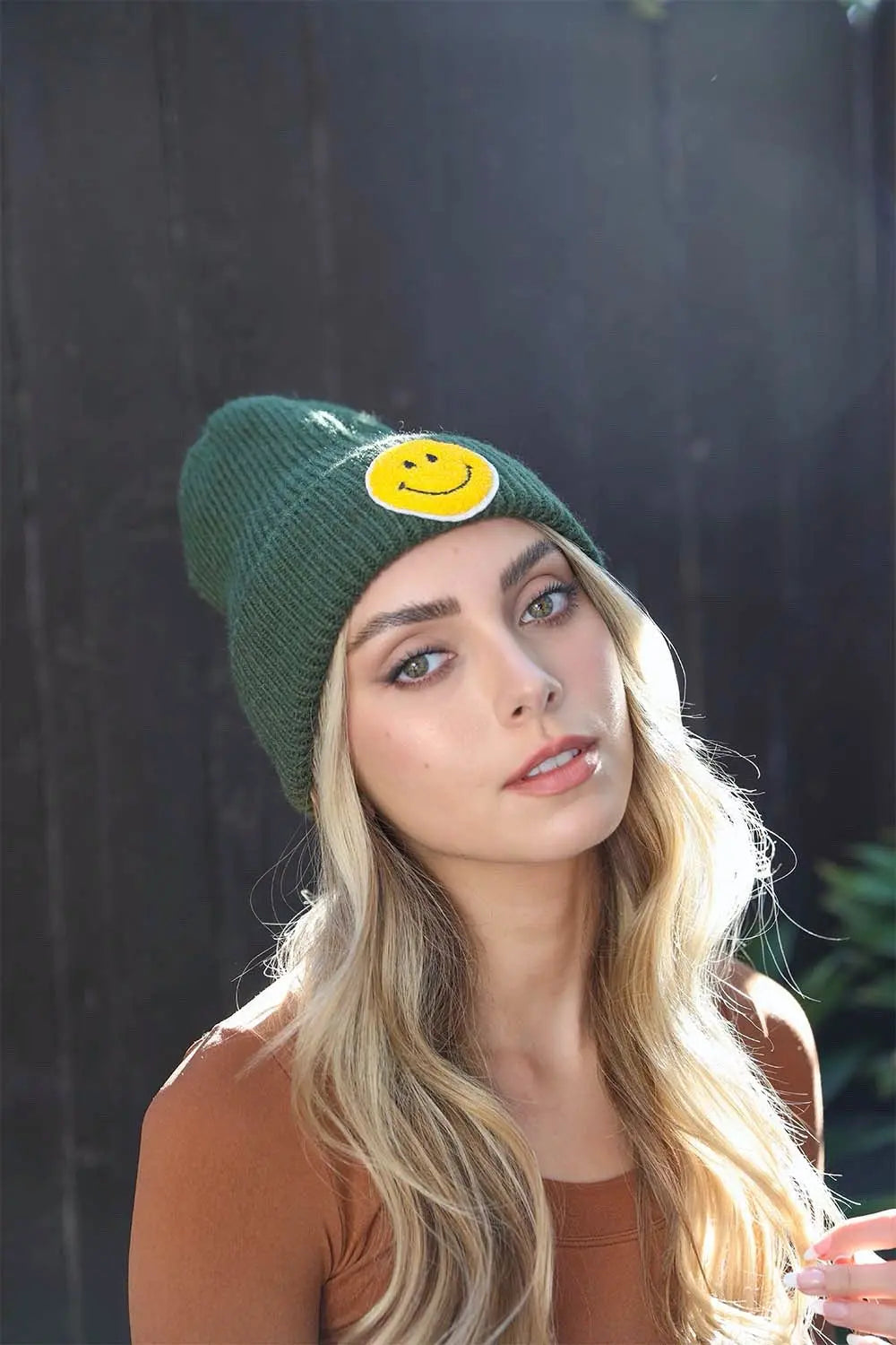 Smiley Face Ribbed Beanie 🙂 Periwinkle Aether