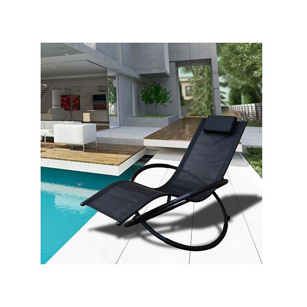 Zero Gravity Rocking Chair Portable Foldable Recliner Black Amethyst Hera