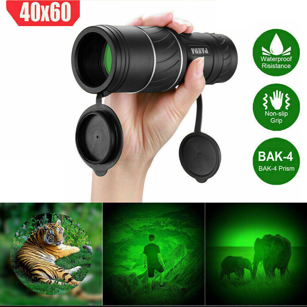 40x60 Day Night Vision HD Optical Monocular Hunting Camping Handheld Telescope Life Waterproof, Anti-Fog Monocular Suitable For Observing Nature Animals Pink Lucy