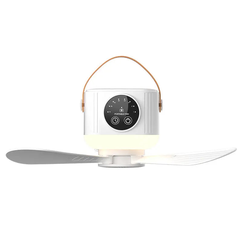 Multifunctional Light Small Ceiling Fan Outdoor Camping USB Crimson Medea