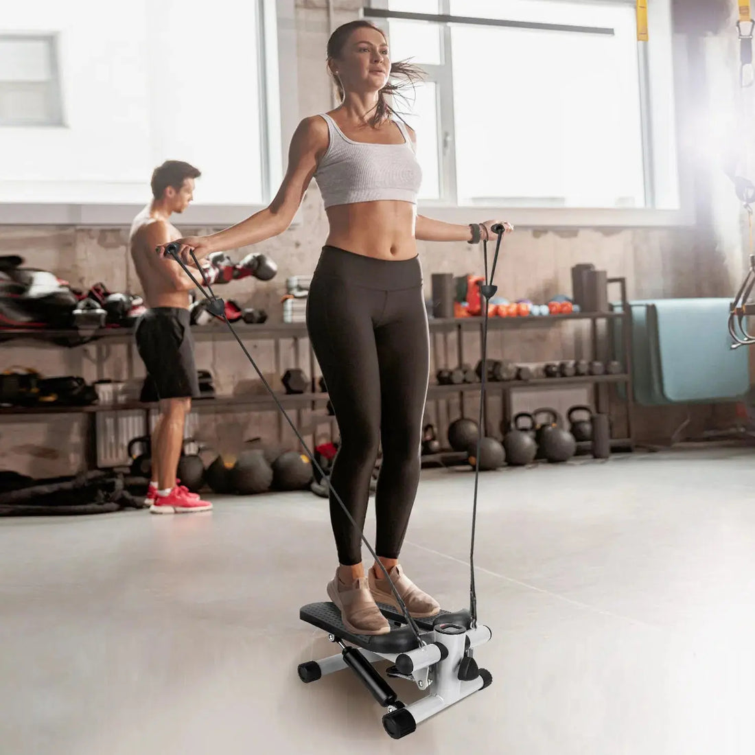 Exercise Stepper For Women Mini Fitness Stepper With 2 Resistance CJDropshipping