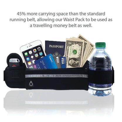 Velocity Water-Resistant Sports Running Belt and Fanny Pack for Outdoo Black Lavender