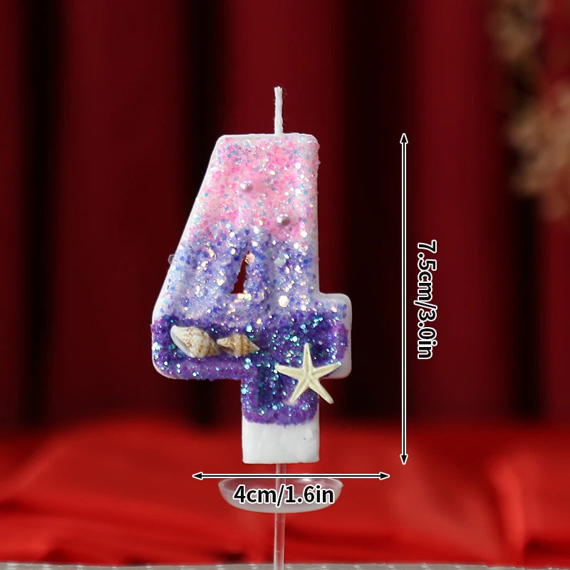 3D Number Cake Decorating Candle Pink Glitter Birthday Candles Digital Candle Cake Topper Birthday Party Anniversary Cake Decor
