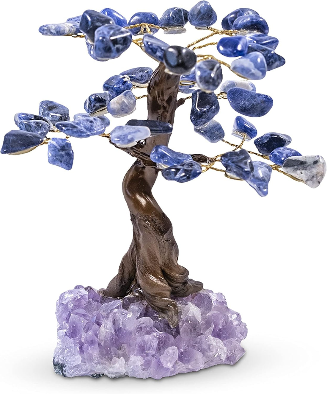 Crystal Tree - Amethyst Healing Chakra Tree of Life - Energy & Feng Shui Amethyst Tree - Crystal Decoration - Sourced from Best Local Quality Control Team - 6" 1.2 Lbs (Tree Sodalite)