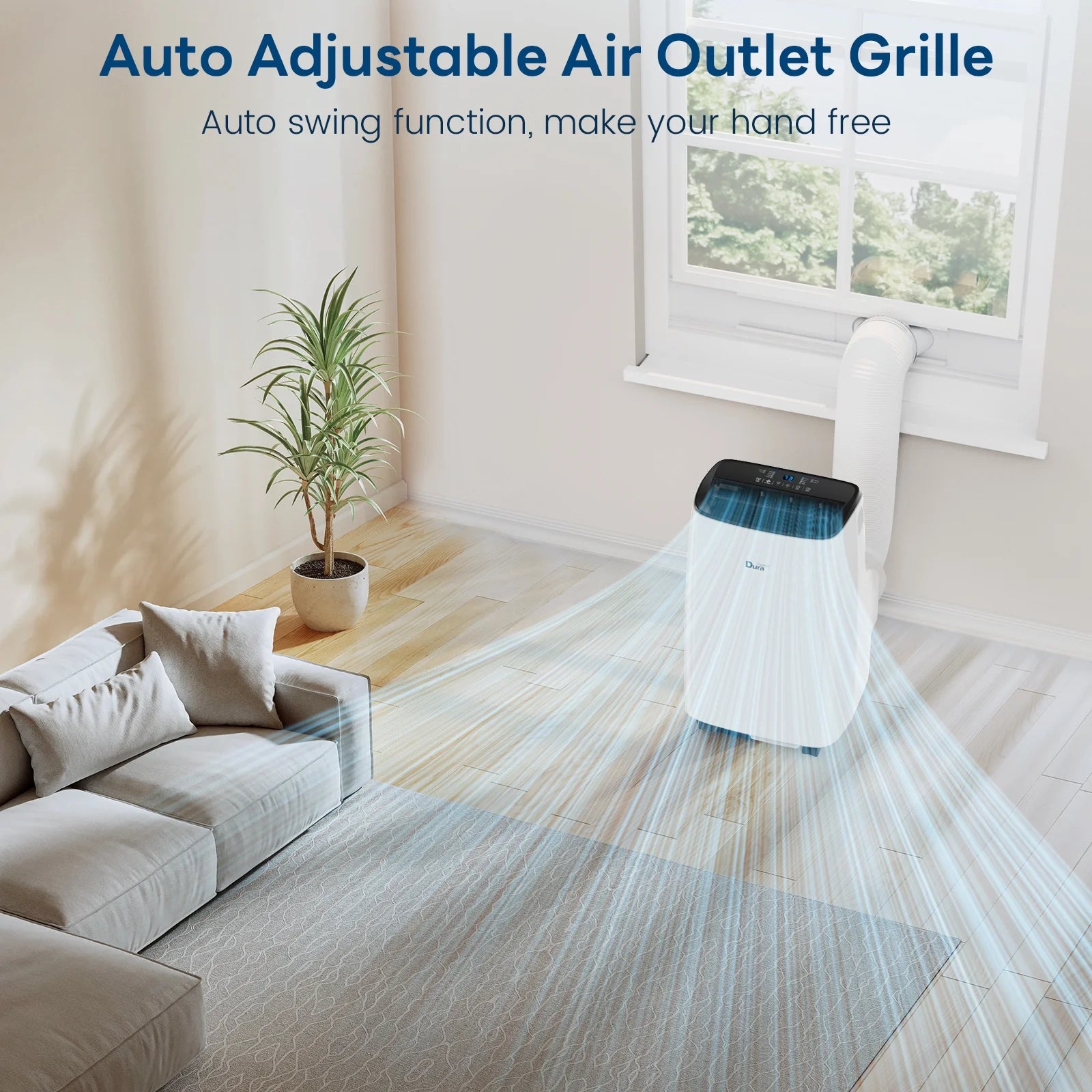 12000 BTU (ASHRAE) Portable Air Conditioners for Baseroom up to 300 Sq.Ft, with Cooler, Dehumidifier and Fan, 6550BTU (SACC) White