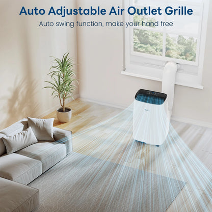 12000 BTU (ASHRAE) Portable Air Conditioners for Baseroom up to 300 Sq.Ft, with Cooler, Dehumidifier and Fan, 6550BTU (SACC) White