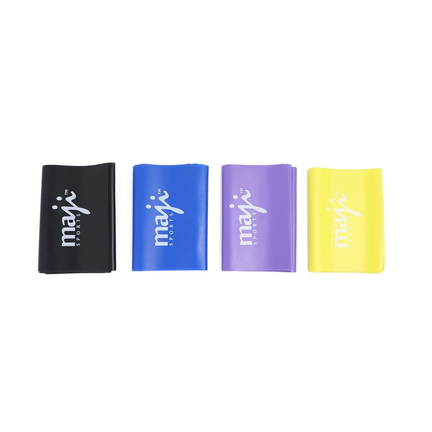 Full Body Exercise &amp; Stretch Bands - Variable Resistance 4 Pack Black Lavender