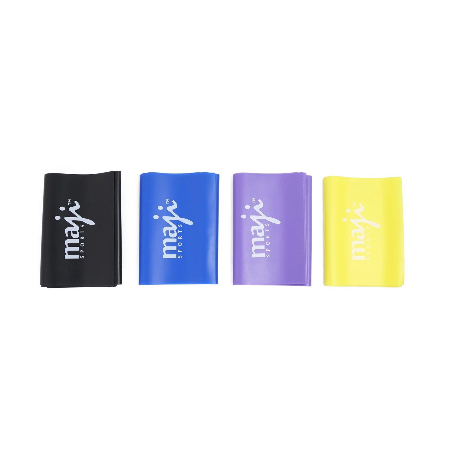 Full Body Exercise &amp; Stretch Bands - Variable Resistance 4 Pack Black Lavender