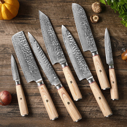 Damascus Steel Hand Kitchen Knife Pink Lucy