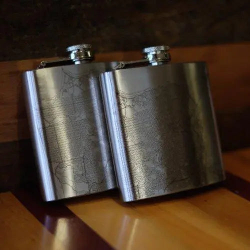 Ann Arbor - Michigan Map Hip Flask Cyan Castor