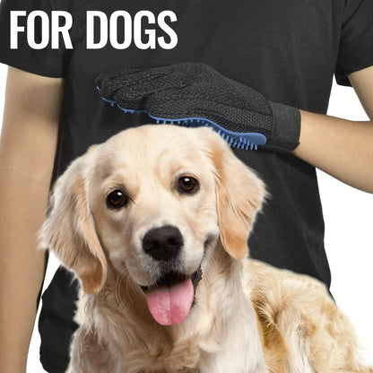 Pet Grooming Gloves Dog Brush Mitts Deshedding Hair Removal Massage Periwinkle Eros
