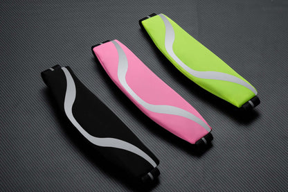 Water-Resistant Sport Waist Pack Running Belt with Reflective Strip Black Lavender