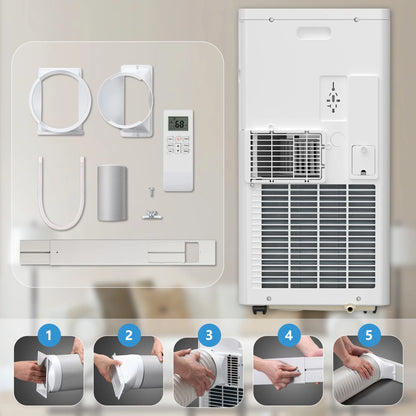 Portable Air Conditioners 8000 BTU Ashrae– 3-In-1 AC Unit, Dehumidifier &amp; Fan with 24-Hour Timer/Remote Control for Home/Office/Apartments/Dorm