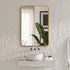 22x30 Inch Gold Metal Framed Rectangular Bathrrom Mirror for Wall. Sangria Beech