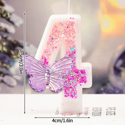 3D Number Cake Decorating Candle Pink Glitter Birthday Candles Digital Candle Cake Topper Birthday Party Anniversary Cake Decor