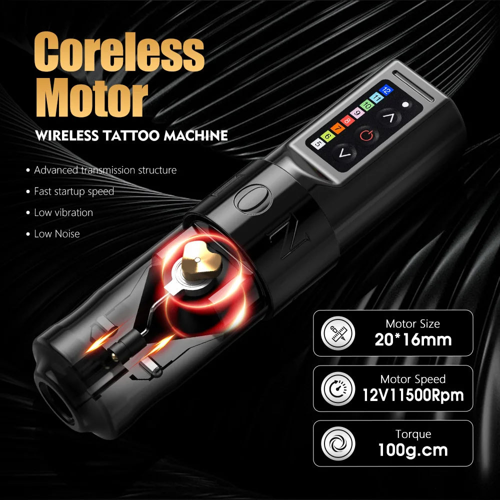 FLUX Professional Wireless Tattoo Machine Pen Strong Coreless Motor 2400 Mah Lithium Battery for Tattoo Artist