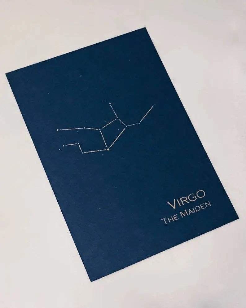 Virgo Constellation Zodiac Art Print White Grapevine