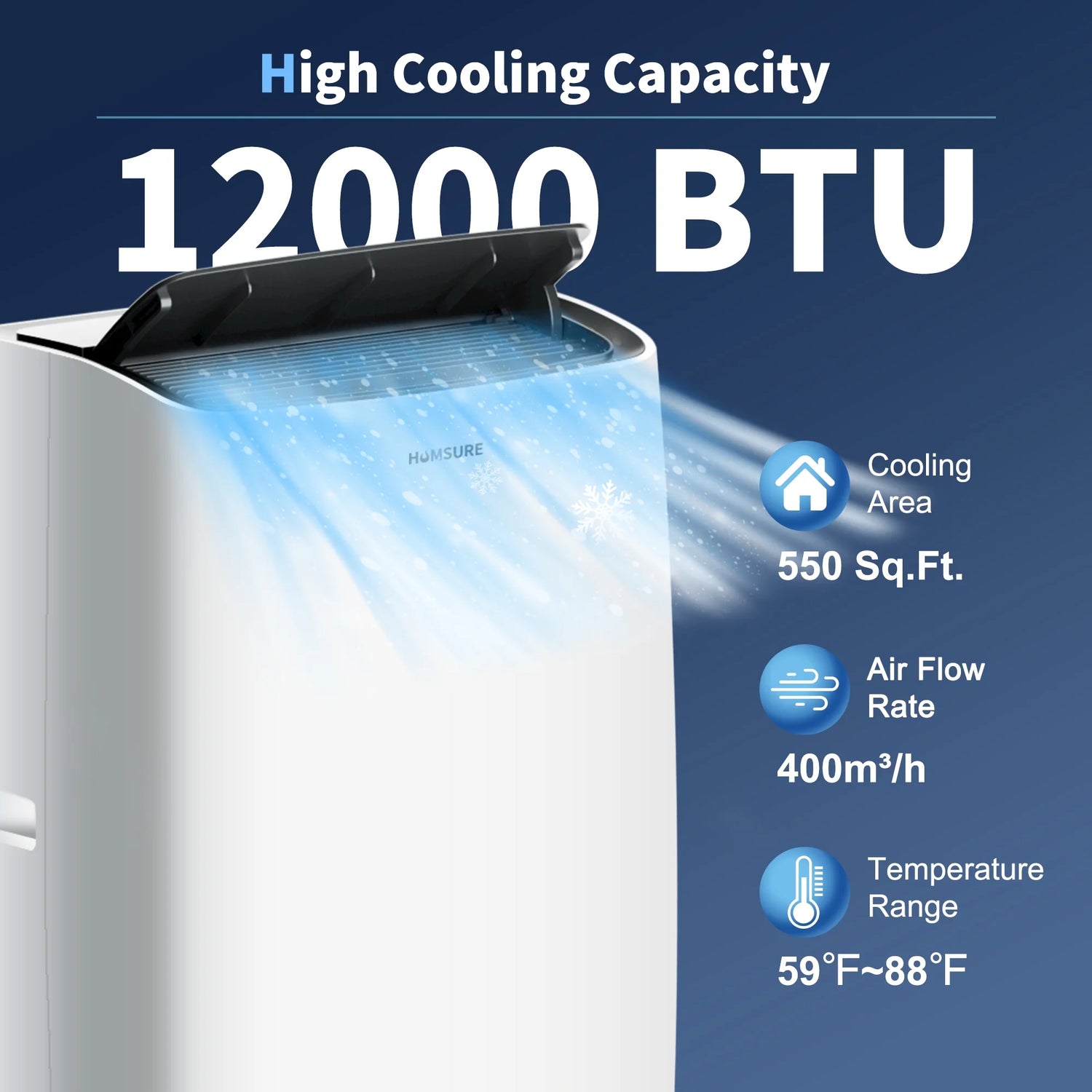 Portable Air Conditioners 12000 BTU, Room Air Conditioning Portable for Room, 24H Timer, 5-In-1 Quiet AC Unit as Cooler Dehumidifier Fan, Remote Control Window Kit Included