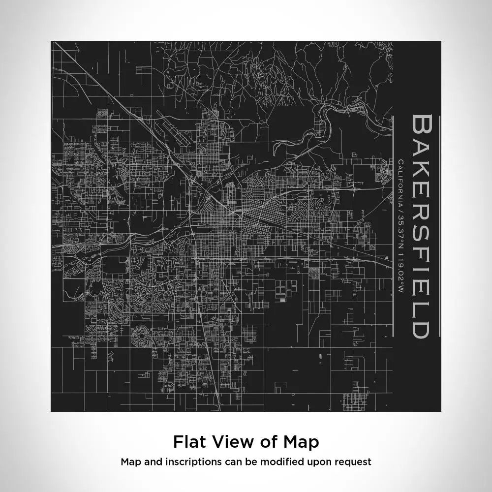 Bakersfield - California Map Tumbler in Matte Black Cyan Castor