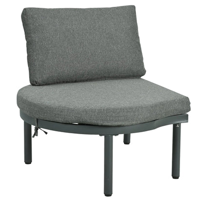 6-Piece Patio Sofa Furniture Set, Half Moon Outdoor Sectional Sofa Sangria Beech