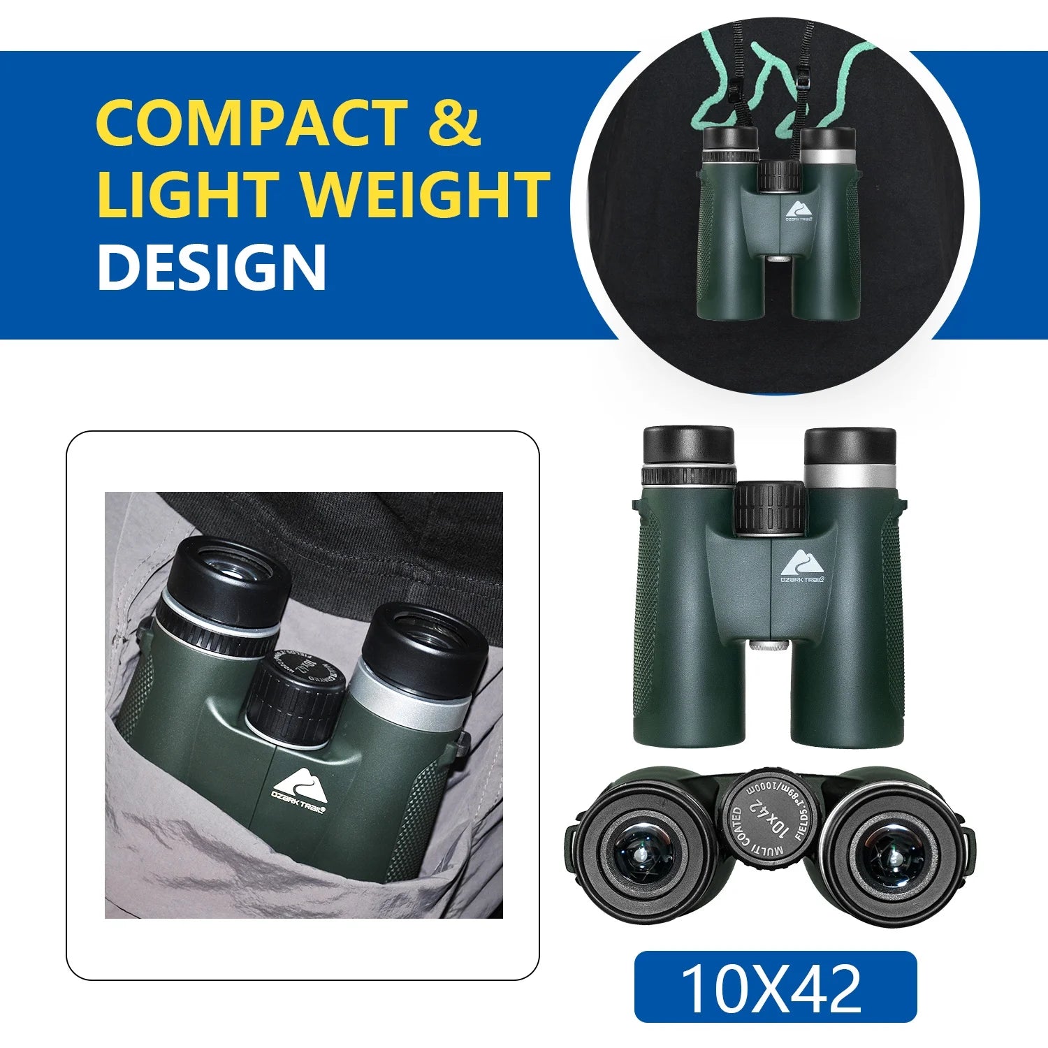 (4 Pack)  10X42 Binoculars - 10X High Powered Large View 42Mm Objective FMC Lens Binoculars for Outdoor Sports Hunting Theater Concerts