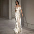 French White Off-shoulder Light Wedding Dress Crimson Medea