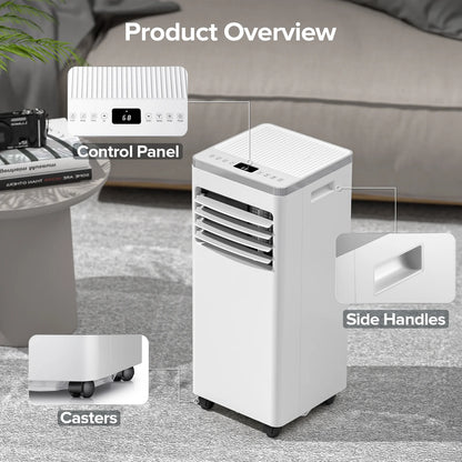 Portable Air Conditioner, 8,000 BTU Ashrae, 4-In-1 Portable AC Cooler, Dehumidifier&amp; Fan Mode, Remote Control, Floor Standing AC 5,000 BTU (SACC) up Cooling to 250 Sq.Ft
