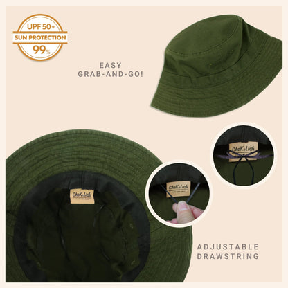 Classic Washed Cotton Bucket Hat Crimson Hector