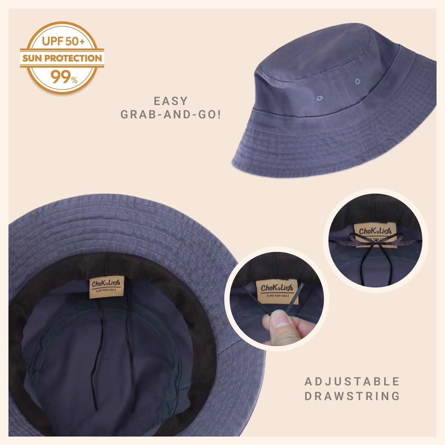 Classic Washed Cotton Bucket Hat Crimson Hector
