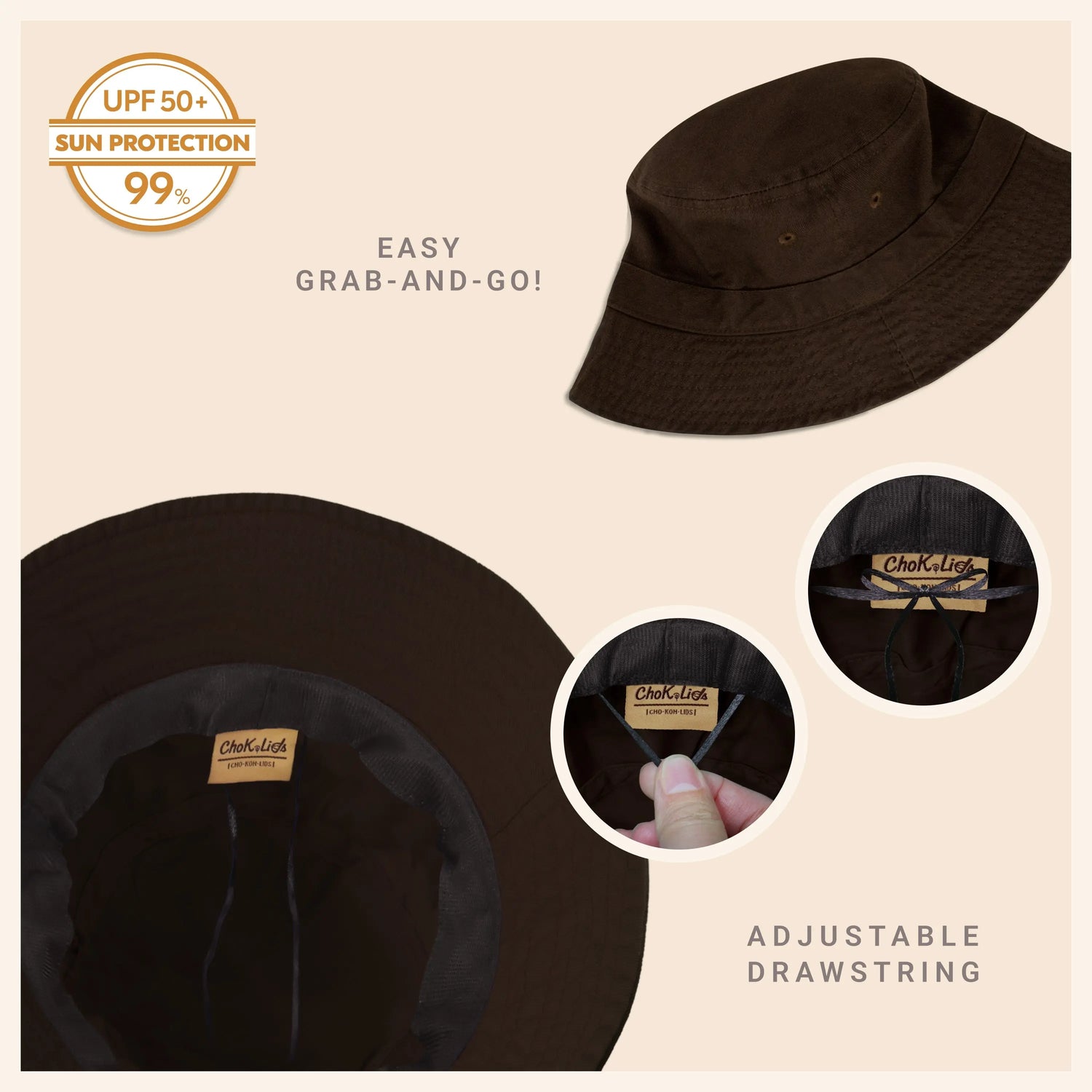 Classic Washed Cotton Bucket Hat Crimson Hector