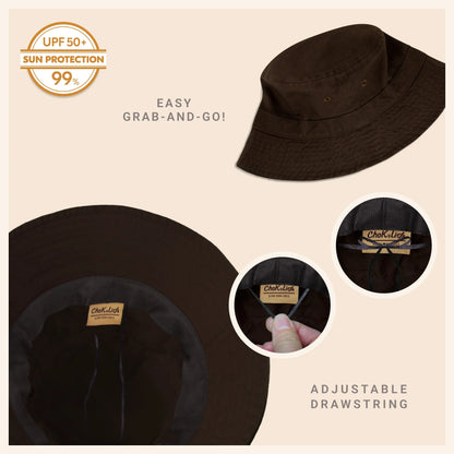 Classic Washed Cotton Bucket Hat Crimson Hector