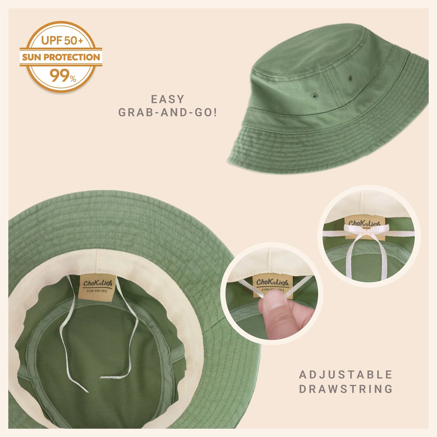Classic Washed Cotton Bucket Hat Crimson Hector