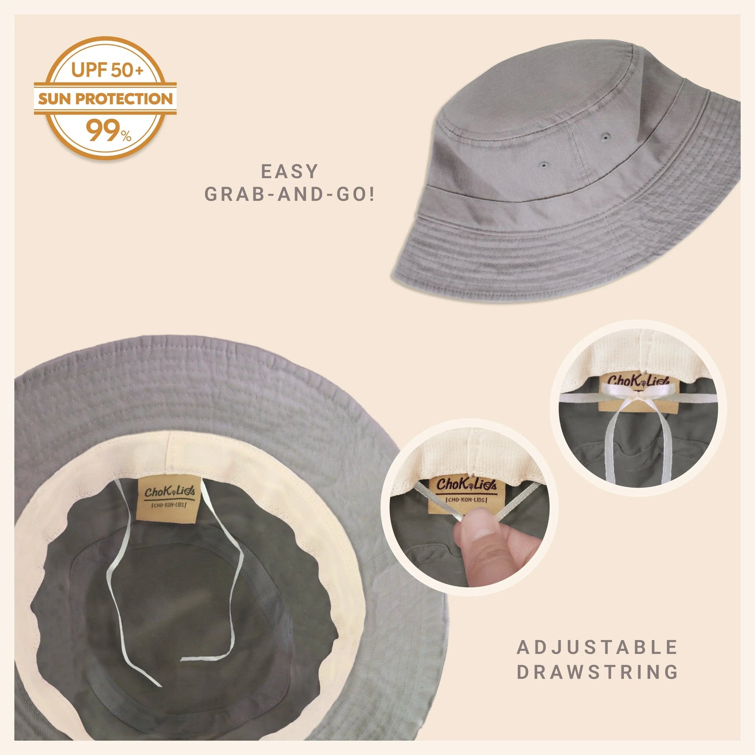 Classic Washed Cotton Bucket Hat Crimson Hector
