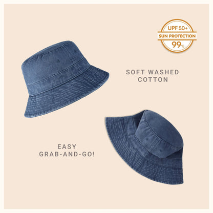 Classic Washed Cotton Bucket Hat Crimson Hector