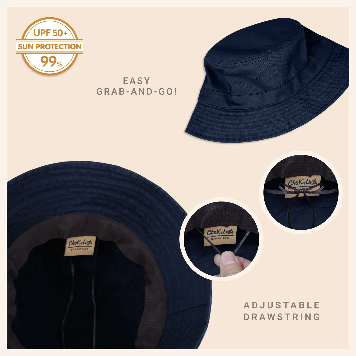 Classic Washed Cotton Bucket Hat Crimson Hector