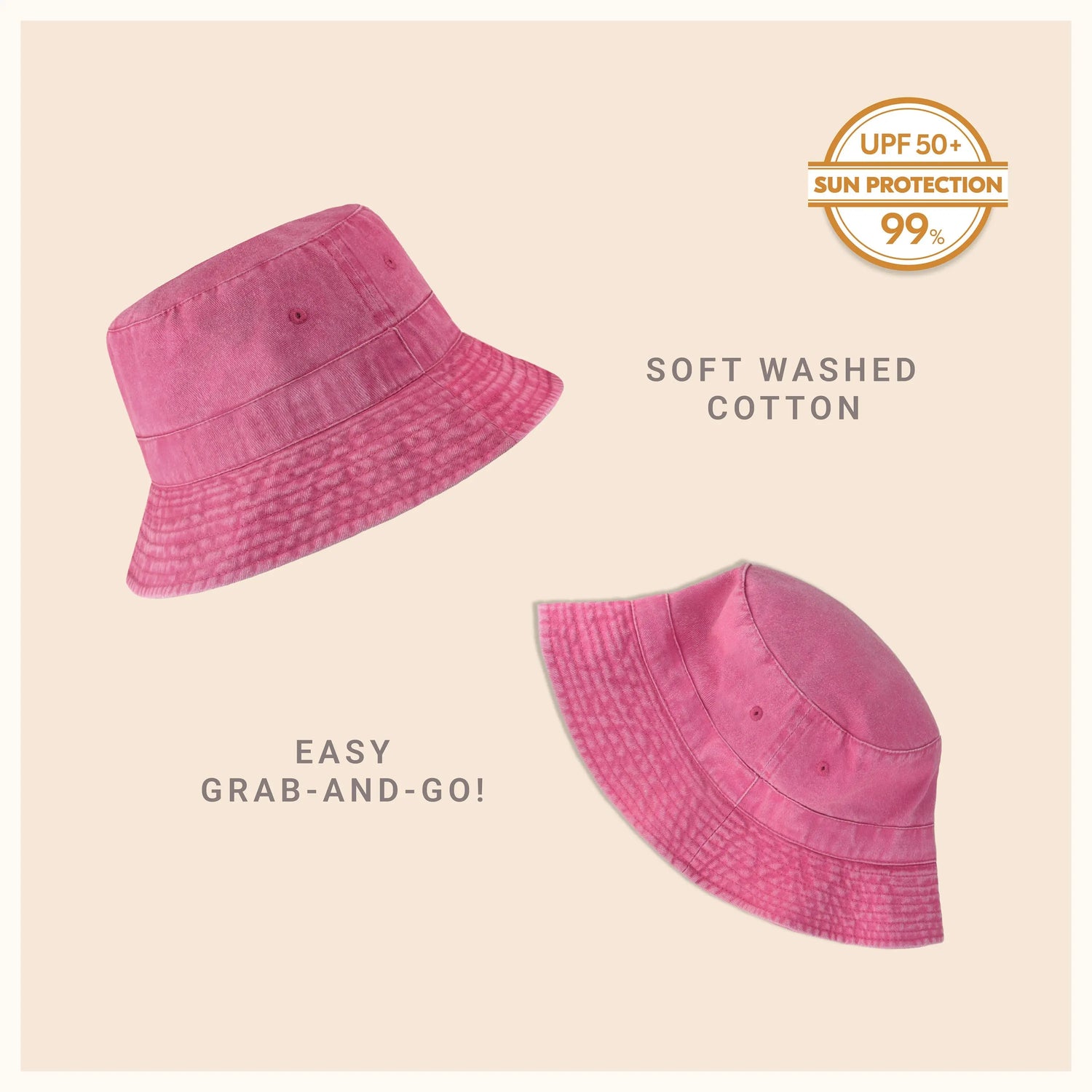 Classic Washed Cotton Bucket Hat Crimson Hector