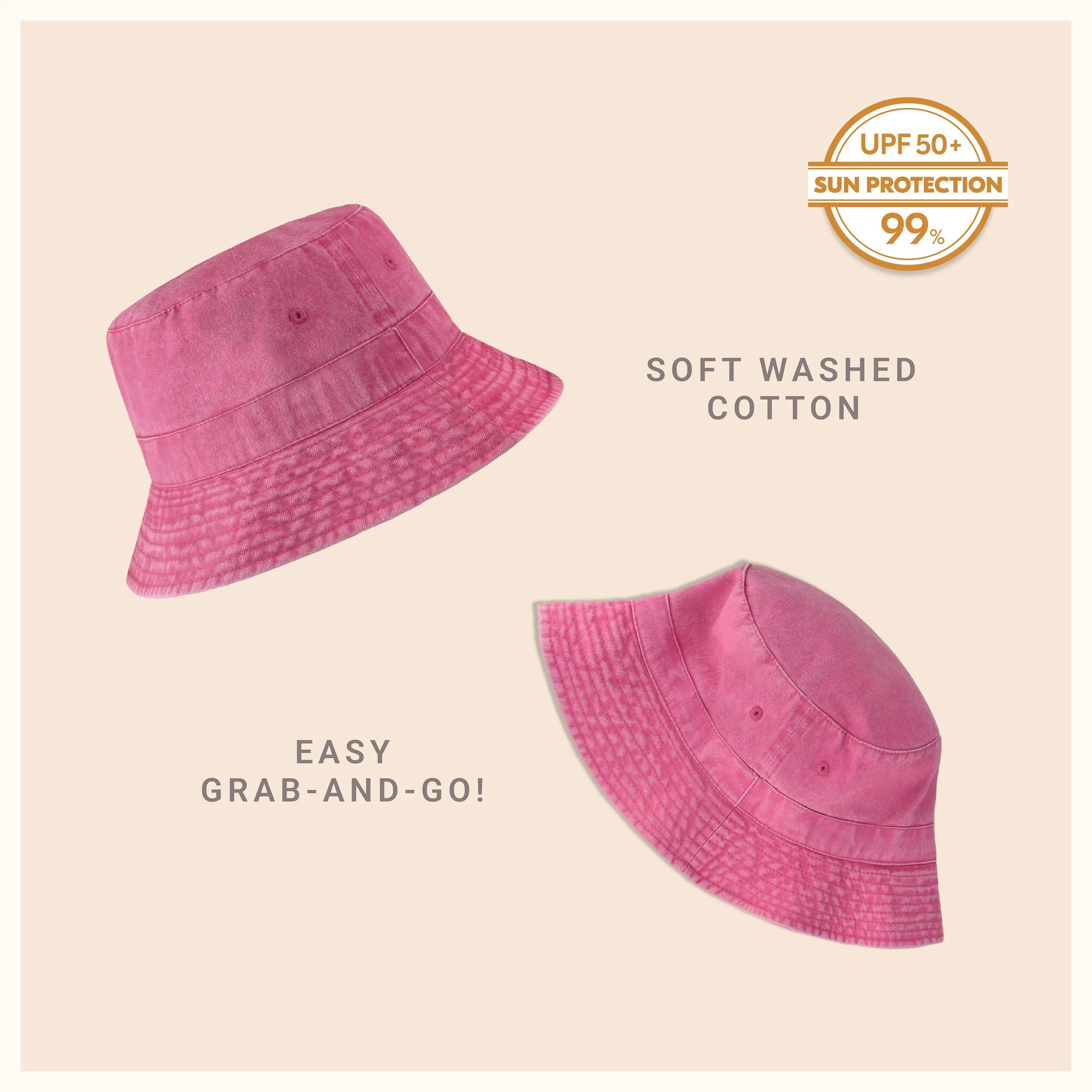Classic Washed Cotton Bucket Hat Crimson Hector