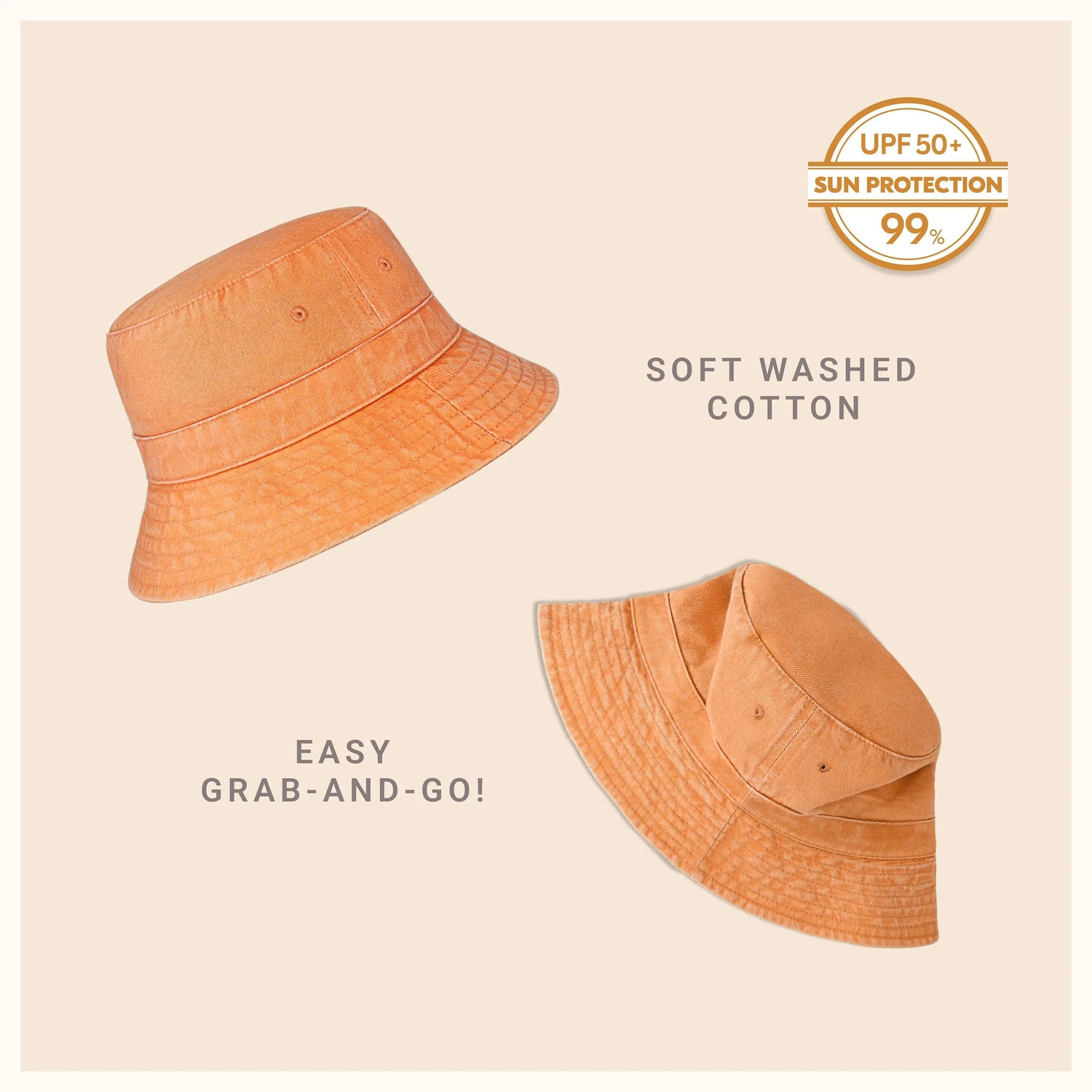 Classic Washed Cotton Bucket Hat Crimson Hector