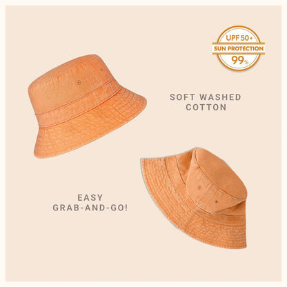 Classic Washed Cotton Bucket Hat Crimson Hector